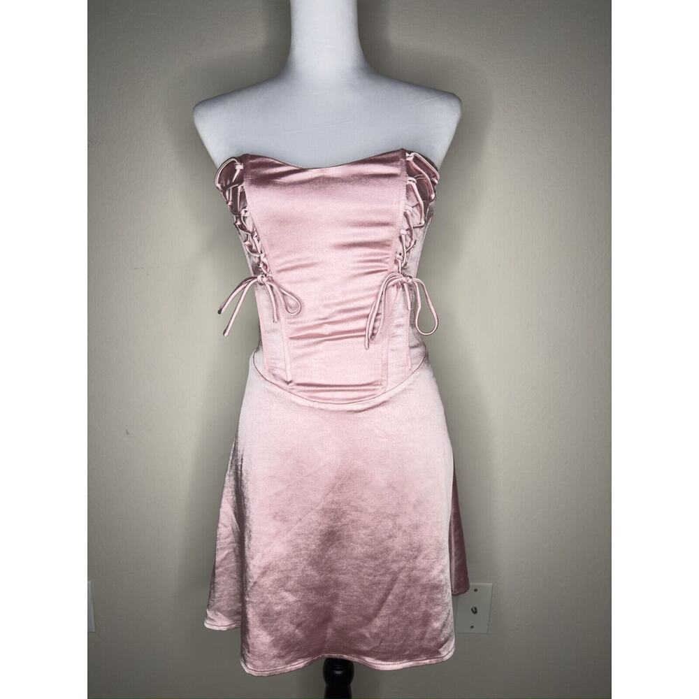 Princess Polly Lorah Corset Mini Dress Pink Glam Barbie Fairycore Y2K Feminine - Picture 4 of 12